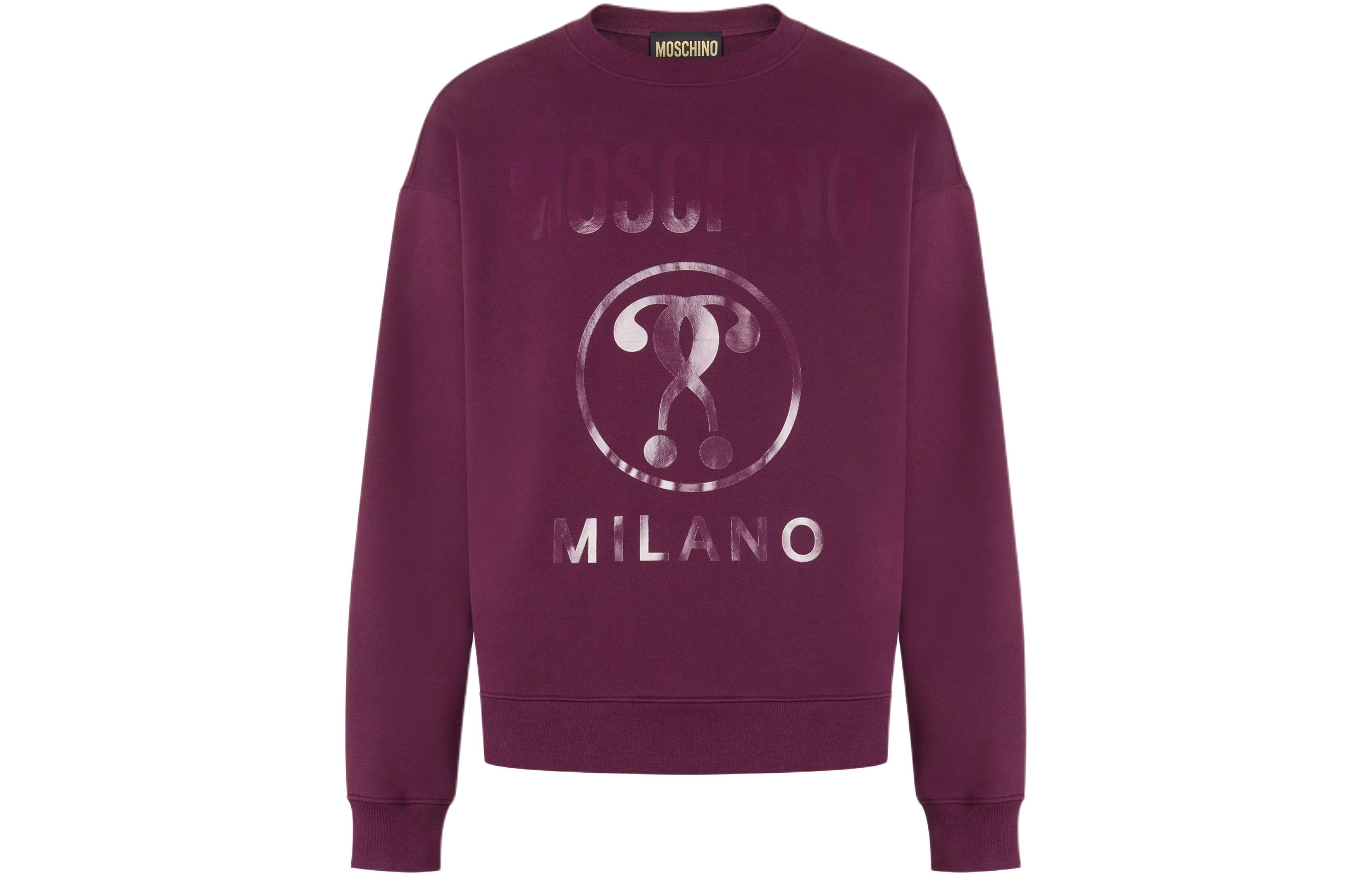 Moschino Double Question Mark Organic Cotton Sweatshirt Pink Mens Crewneck A1702-7028-0195