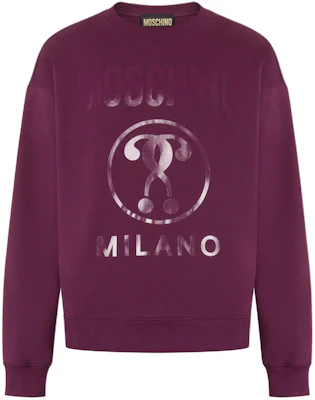 Moschino Double Question Mark Organic Cotton Sweatshirt Pink Mens Crewneck A1702-7028-0195 Order Moschino Double Question Mark Organic Cotton Sweatshirt Pink Mens Crewneck A1702-7028-0195