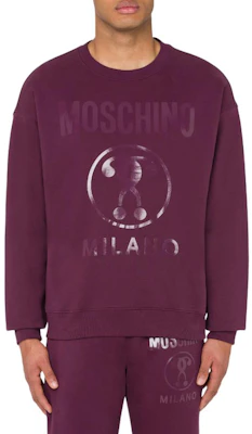 Moschino Double Question Mark Organic Cotton Sweatshirt Pink Mens Crewneck A1702-7028-0195 Lookbook Moschino Double Question Mark Organic Cotton Sweatshirt Pink Mens Crewneck A1702-7028-0195