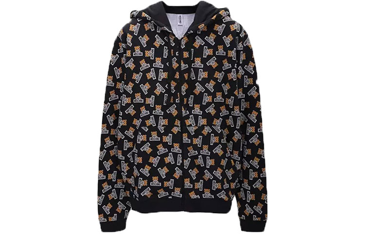 Moschino Full Bear Hoodie Cardigan Long Sleeve Sweatshirt 1-T1703-8105-1555
