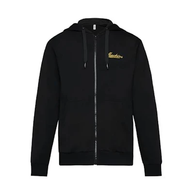 MOSCHINO FW20 Embroidered Logo Zip Hoodie Jacket Black - Comfortable Wear 1-A1711-8106-0555