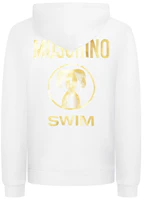 Moschino FW20 Golden Flamingo Cotton Hoodie Jacket White 3-A1702-2308-0001 Moschino FW20 Golden Flamingo Cotton Hoodie Jacket White 3-A1702-2308-0001
