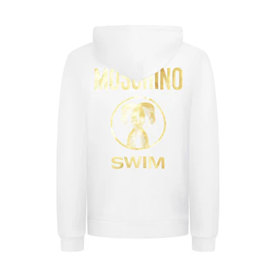 Moschino FW20 Golden Flamingo Cotton Hoodie Jacket White 3-A1702-2308-0001