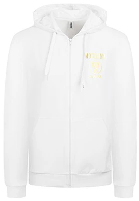 Moschino FW20 Golden Flamingo Cotton Hoodie Jacket White 3-A1702-2308-0001 Lookbook Moschino FW20 Golden Flamingo Cotton Hoodie Jacket White 3-A1702-2308-0001