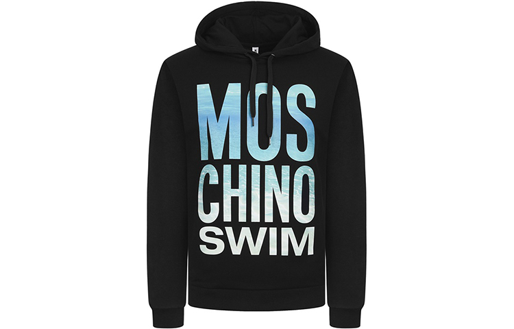 MOSCHINO FW20 Ocean Letter Logo Pullover Sweatshirt Black 3-A1708-2318-0555