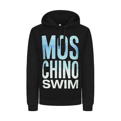 MOSCHINO FW20 Ocean Letter Logo Pullover Sweatshirt Black 3-A1708-2318-0555