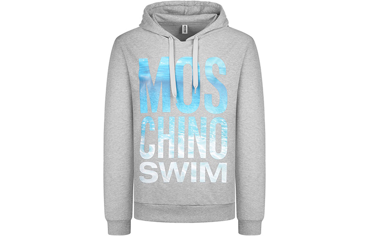 MOSCHINO FW20 Ocean Logo Pullover Sweatshirt Gray 3-A1708-2318-0489