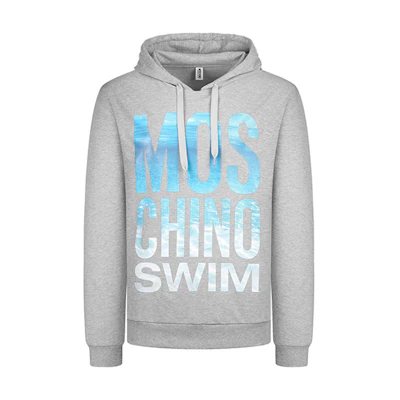 MOSCHINO FW20 Ocean Logo Pullover Sweatshirt Gray 3-A1708-2318-0489