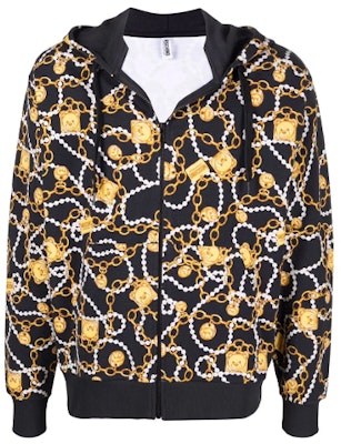 モスキーノ FW21 ブラック ロゴプリント フルジップ スウェットシャツ ジャケット A1715-8108-1555 Buy モスキーノ FW21 ブラック ロゴプリント フルジップ スウェットシャツ ジャケット A1715-8108-1555