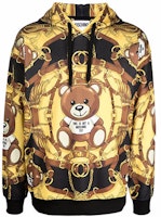 MOSCHINO FW21 Yellow Pullover Sweatshirt with Cartoon Teddy Bear Print. J1722-5229-1555 MOSCHINO FW21 Yellow Pullover Sweatshirt with Cartoon Teddy Bear Print. J1722-5229-1555