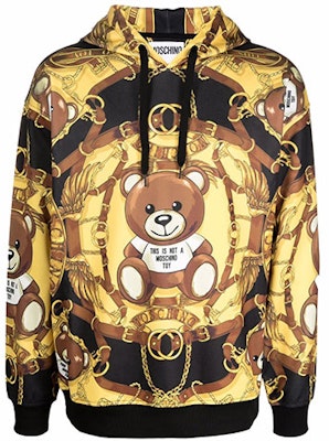 MOSCHINO FW21 Baju Kuning Pullover dengan Cetakan Kartun Beruang Teddy. J1722-5229-1555 Order MOSCHINO FW21 Baju Kuning Pullover dengan Cetakan Kartun Beruang Teddy. J1722-5229-1555