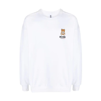 Moschino FW21 Bear Print Crewneck Sweatshirt White Fashion A1719-8120-0001