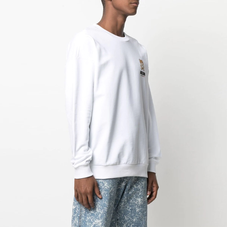 Purchase Moschino FW21 Bear Print Crewneck Sweatshirt White Fashion A1719-8120-0001