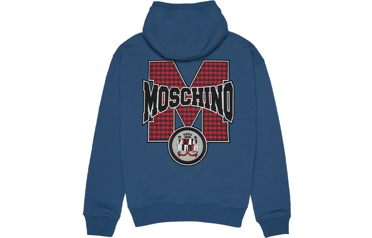 MOSCHINO FW21 Big M Logo Blue Hoodie Men MCP202J1723-7027