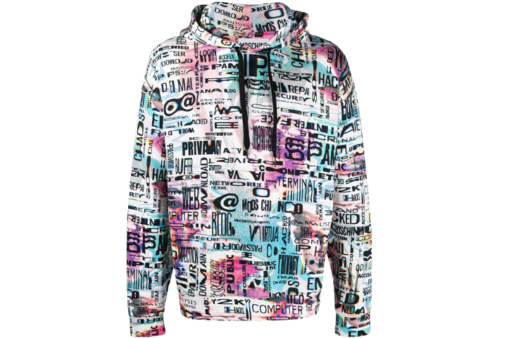Moschino FW21 Colorful Letter Print Drawstring Hoodie Men J1705-7028-1888