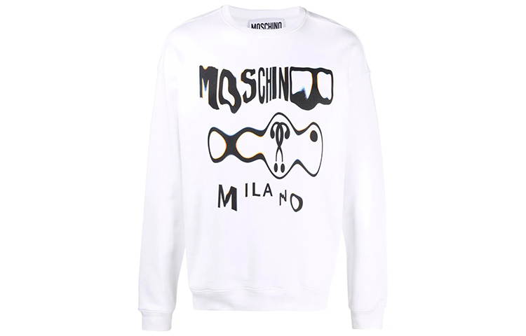 MOSCHINO FW21 Graphic Print Crewneck Sweatshirt White () J1719-7027-1001