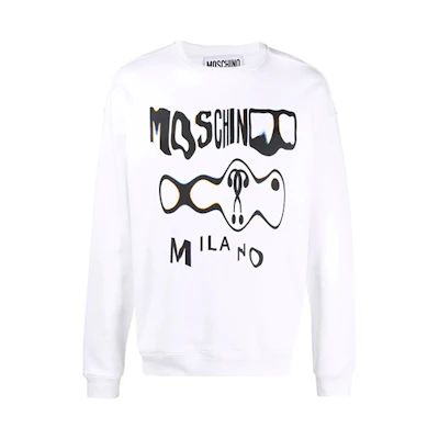 MOSCHINO FW21 Graphic Print Crewneck Sweatshirt White () J1719-7027-1001