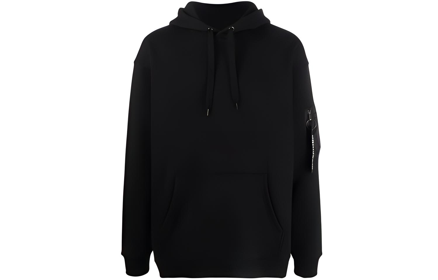 MOSCHINO FW21 Hoodie Black with Zip Pocket Details A1725-7027-1555