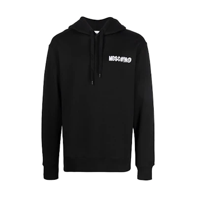 MOSCHINO FW21 Logo Embroidered Hoodie Men’s Black A1723-7027-1555