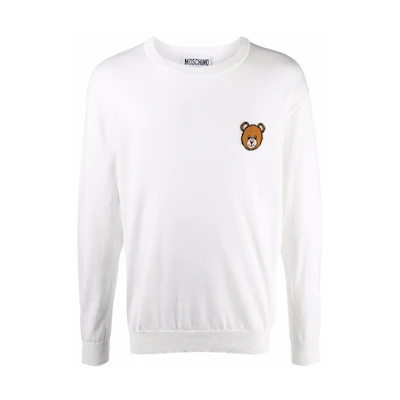 MOSCHINO FW21 Logo Print Crewneck Long Sleeve Sweatshirt White () 09027-001J-0002