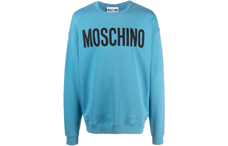 MOSCHINO FW21 Logo Print Crewneck Sweatshirt Blue () J1718-7027-1307