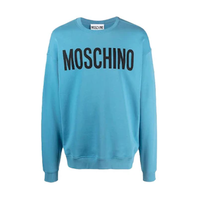 MOSCHINO FW21 Logo Print Crewneck Sweatshirt Blue () J1718-7027-1307
