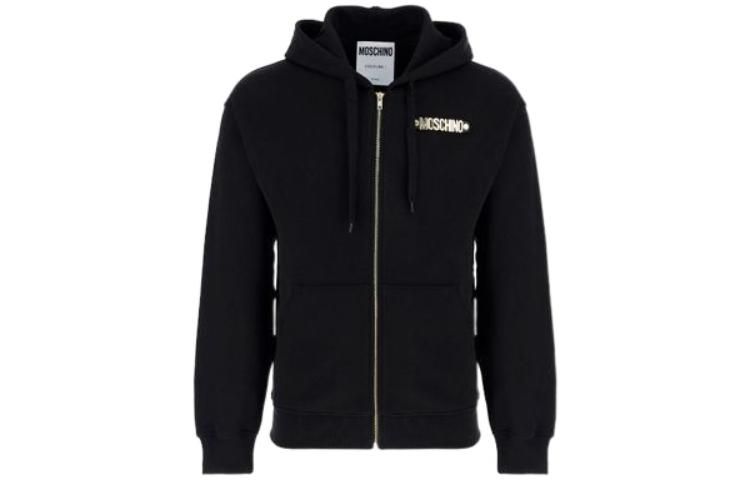 MOSCHINO FW21 Logo Print Hooded Sweatshirt Black - Hoodie A1720-5227-555