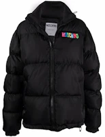 MOSCHINO FW21 Logo Print Quilted High Collar Jacket Black A0625-5215-1555 MOSCHINO FW21 Logo Print Quilted High Collar Jacket Black A0625-5215-1555