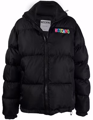 モスキーノ FW21 ロゴプリント キルティング ハイカラー ジャケット ブラック A0625-5215-1555 Buy モスキーノ FW21 ロゴプリント キルティング ハイカラー ジャケット ブラック A0625-5215-1555