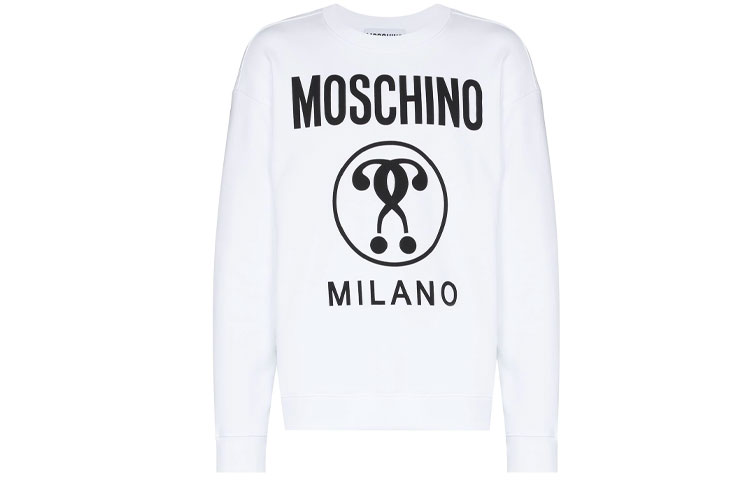 MOSCHINO FW21 Logo Printed Long Sleeve Sweatshirt White () 17047-027J-1001
