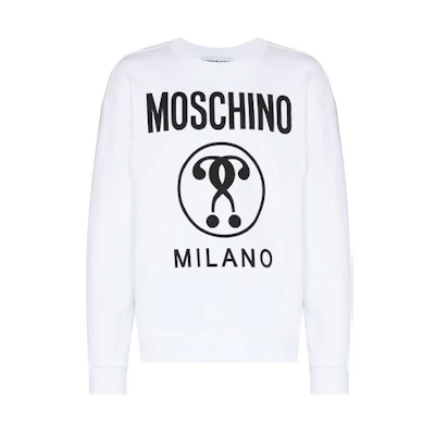 MOSCHINO FW21 Logo Printed Long Sleeve Sweatshirt White () 17047-027J-1001