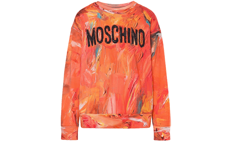 MOSCHINO FW21 Painted Logo Sweatshirt Orange A1712-5227-4061