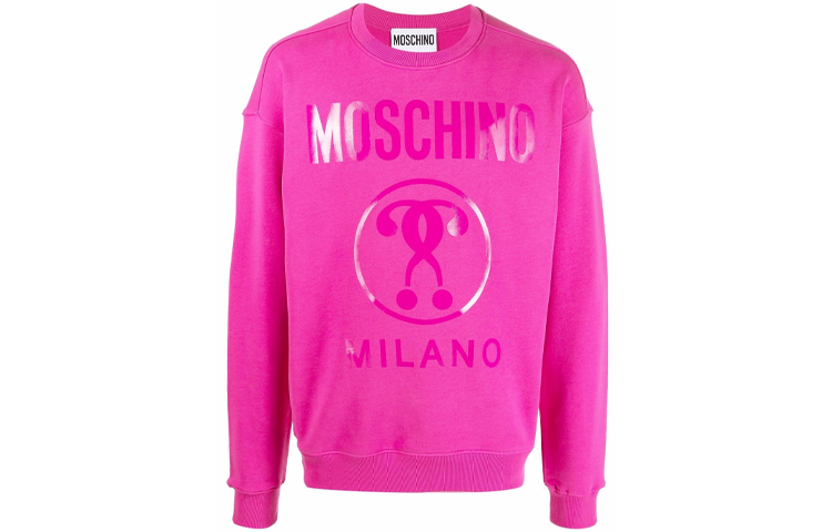 MOSCHINO FW21 Pink Crewneck Sweatshirt with Letter Print - J1704-7027-0235