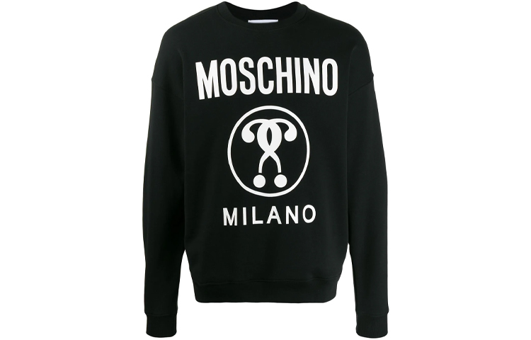 MOSCHINO FW21 Question Mark Logo Pullover Sweatshirt Black A1704-2027-1555