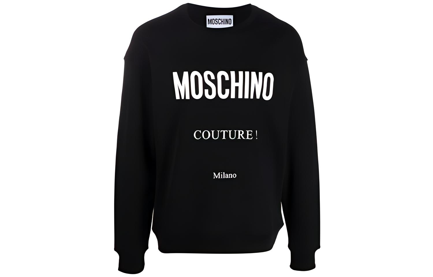 MOSCHINO FW21 Solid Logo Print Pullover Sweatshirt Black () A1730-5227-1555