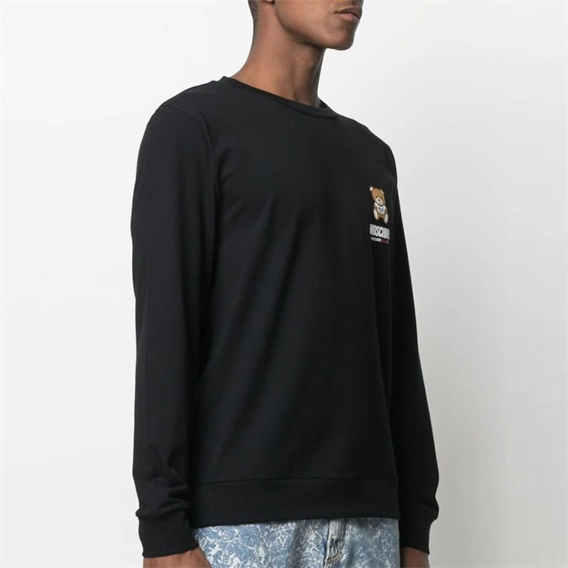 Purchase モスキーノ FW21 テディベア ロゴ プルオーバー スウェットシャツ ブラック セーター A1719-8104-555