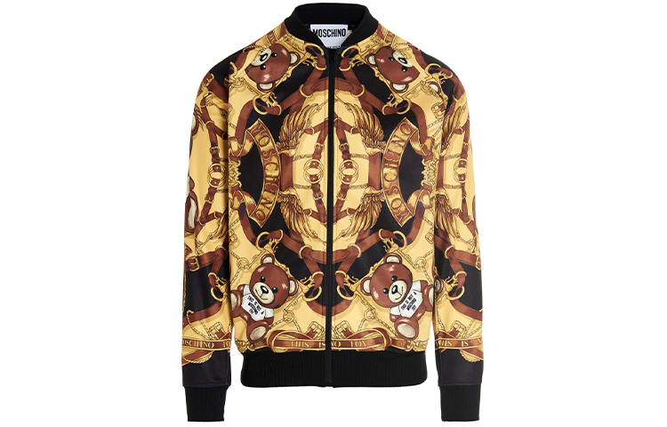 Order Moschino FW21 Teddy Bear Printed Yellow Jacket Men’s Fashion Outerwear J1705-5229-1555