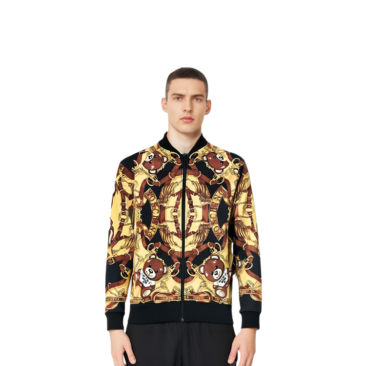 Purchase Moschino FW21 Teddy Bear Printed Yellow Jacket Men’s Fashion Outerwear J1705-5229-1555