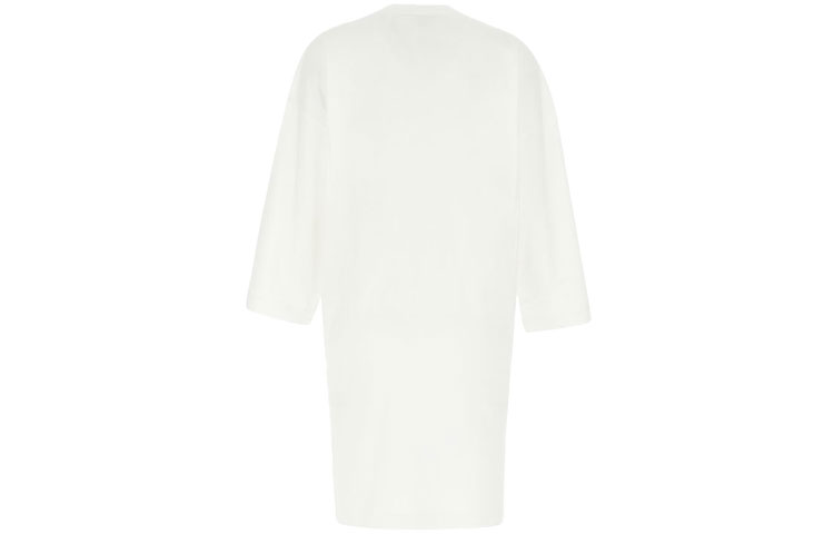 Lookbook MOSCHINO FW21 白色泰迪熊刺绣标志印花长袖连衣裙 04545-540V-3001