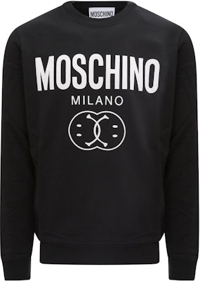 모스키노 FW22 블랙 로고 프린트 크루넥 스웨트셔츠 긴소매. A1719-5228-1555 Order 모스키노 FW22 블랙 로고 프린트 크루넥 스웨트셔츠 긴소매. A1719-5228-1555