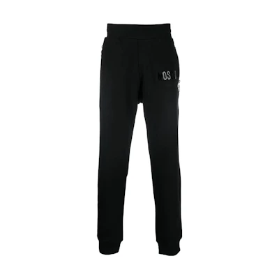 MOSCHINO FW22 Black Logo Print Elastic Waist Jogger Sweatpants. J0339-5228-1555