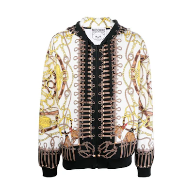 MOSCHINO FW22 Logo Embroidered Drawstring Hooded Jacket Multicolor A17125227