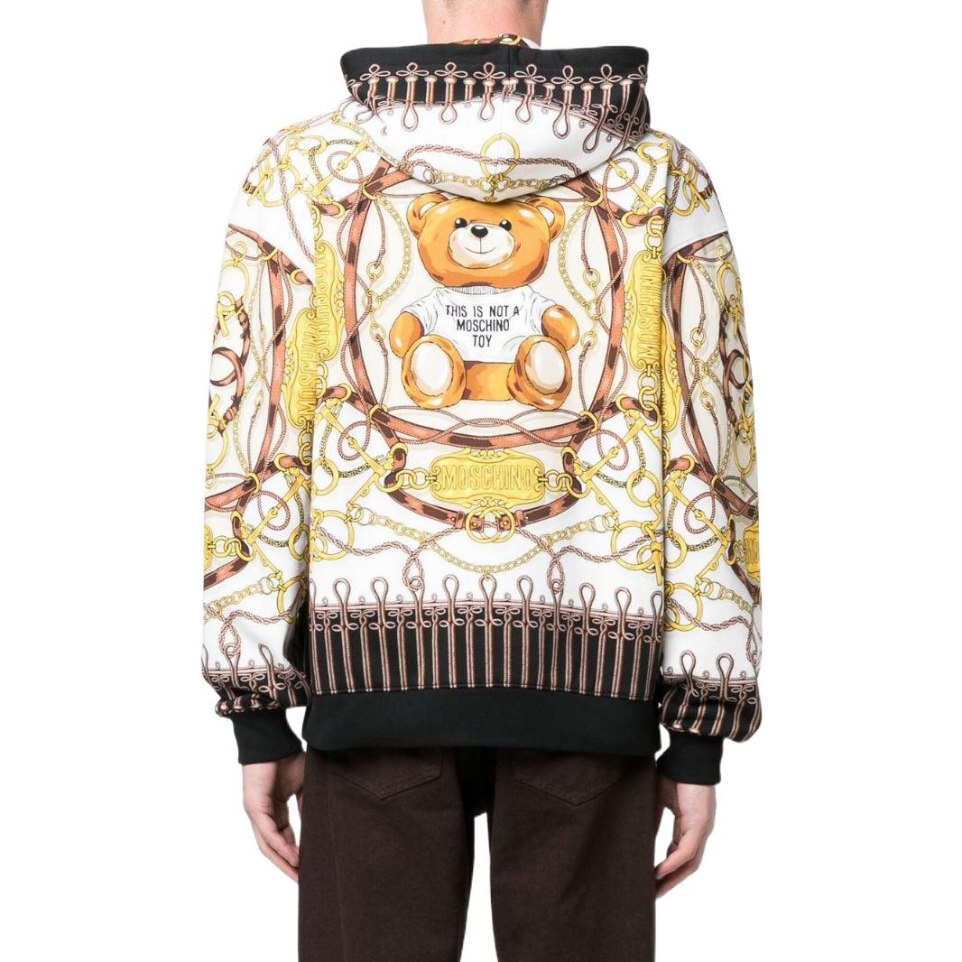 Shop Chaqueta con capucha Moschino FW22 Logo bordado multicolor. A17125227