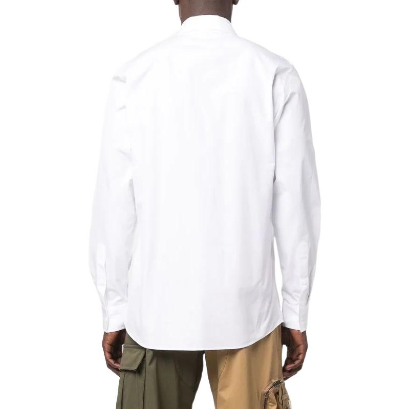 Shop MOSCHINO FW22 Kemeja Putih Lengan Panjang dengan Desain Cetak Beruang. V0221-7035-1001