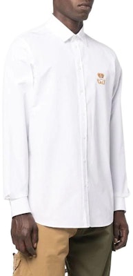 MOSCHINO FW22 Kemeja Putih Lengan Panjang dengan Desain Cetak Beruang. V0221-7035-1001 Purchase MOSCHINO FW22 Kemeja Putih Lengan Panjang dengan Desain Cetak Beruang. V0221-7035-1001