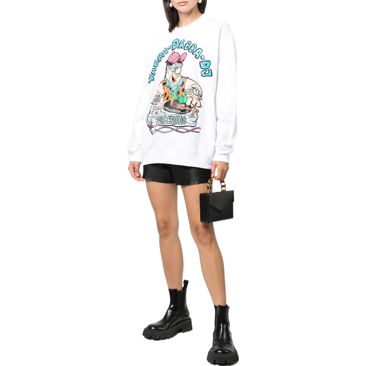 MOSCHINO FW22 Alphabet Print Crewneck Long Sleeve Sweatshirt Unisex White. B1799-6028-1001 圖 3
