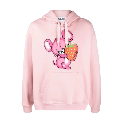 MOSCHINO FW22 Animal Print Logo Pink Hoodie Fashion A1714-7028-1187