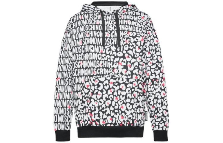MOSCHINO FW22 Black All-Over Letter Print Pullover Men’s Sweatshirt A1710-8105-5118