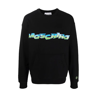 MOSCHINO FW22 Black Crewneck Sweatshirt with Logo Print for Men A1720-2028-1555