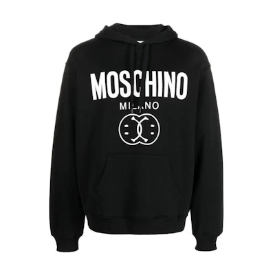 MOSCHINO FW22 Black Hoodie with Solid Color Logo Print J17107-028J-1555